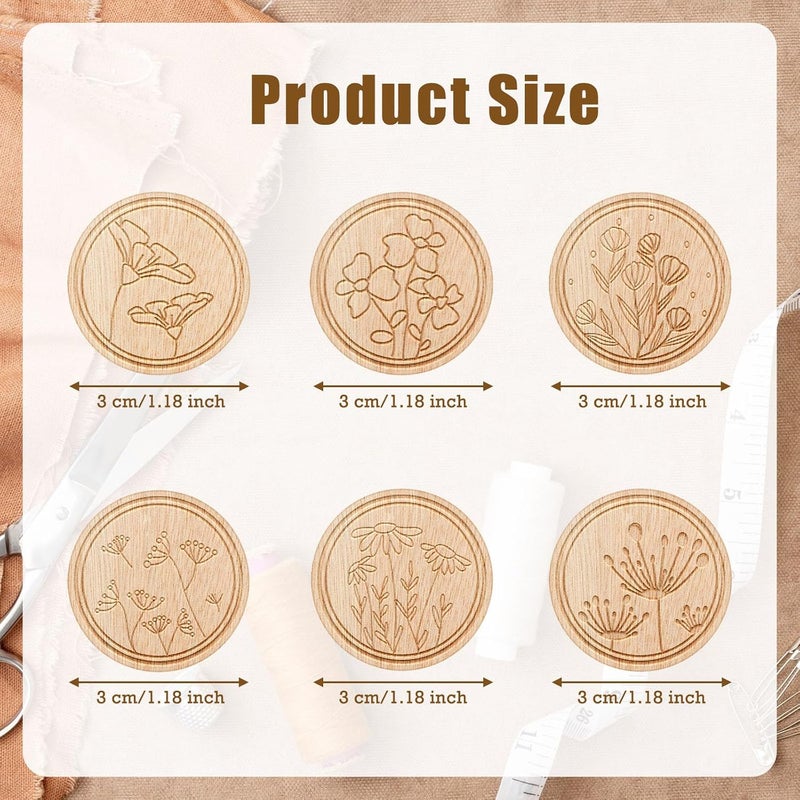 TXIN 6 Pieces Magnetic Needle Minder Holder Magnet Needle Nanny Keeper Flower Patterned Needleminder for Cross Stitch Embroidery Sewing Needlework Supplies - Image 2